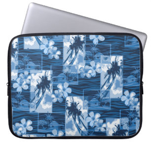 Housse Pour Ordinateur Portable Niihau Island Plumeria hawaïenne et Palm Tree