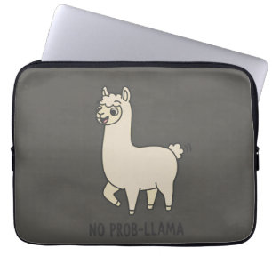 Housse Pour Ordinateur Portable "No Prob-Llama" Mignon Doodle de Lama - Vibe Décon