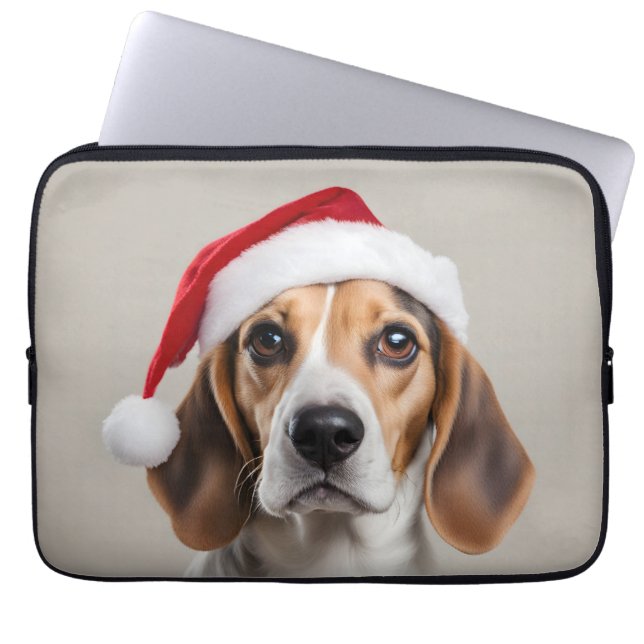 Housse Pour Ordinateur Portable Noël beagle (Devant)