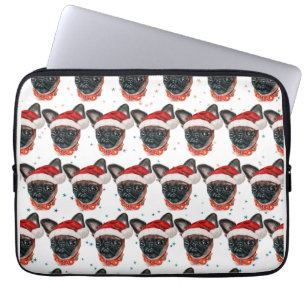 Housse Pour Ordinateur Portable Noël de la race de chien Griffon de Bruxelles