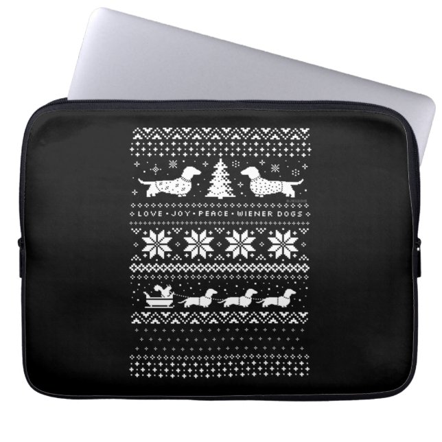 Housse Pour Ordinateur Portable Noël des Dachshunds (Devant)