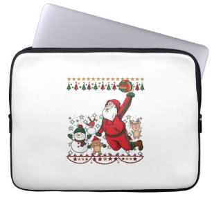 Housse Pour Ordinateur Portable Noël Père Noël Volleyball Bonhomme de neige Renne