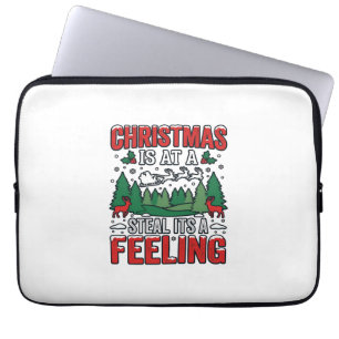 Housse Pour Ordinateur Portable Noël Voler C'est Un Sentiment Renne Traîneau Desi