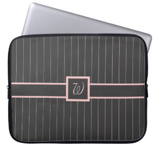 Housse pour ordinateur portable noir avec rayures 