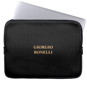 Housse Pour Ordinateur Portable Noir minimaliste personnel moderne