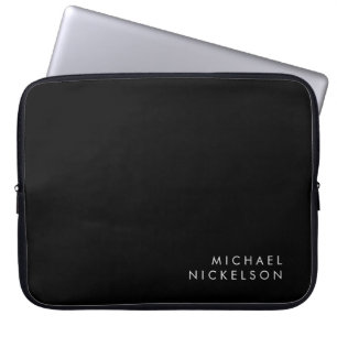 Housse Pour Ordinateur Portable   noirs et blancs modernes et minimaux ajoutent
