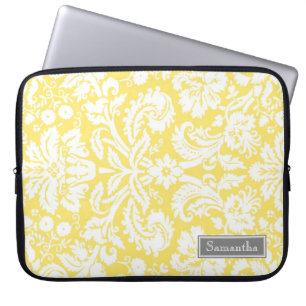 Housse Pour Ordinateur Portable Nom de coutume de damassé de citron d'ordinateur