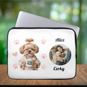 Housse Pour Ordinateur Portable Nom de photo de maman de chien rose mignon