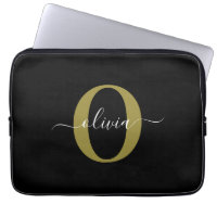 Nom de script de monogramme personnalisé noir blan