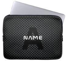 Nom du monogramme personnalisé Texture noire et bl