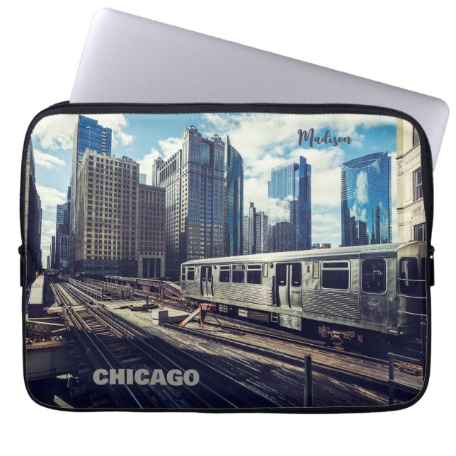 Housse Pour Ordinateur Portable Nom personnalisé Chicago USA (Devant)