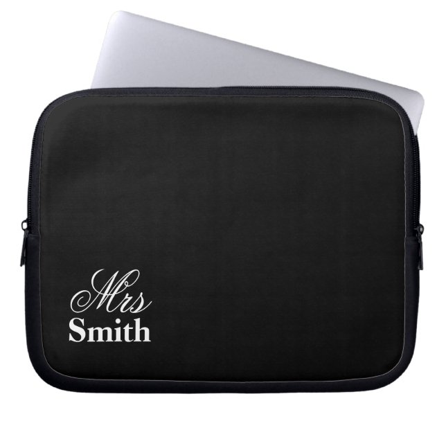 Housse Pour Ordinateur Portable Nom personnalisé de Mme (Devant)