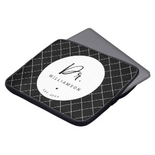 Housse Pour Ordinateur Portable Nom personnalisé Dr Minimaliste Docteur Graduation