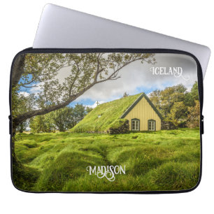 Housse Pour Ordinateur Portable Nom personnalisé Islandais Turf Church