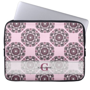 Housse Pour Ordinateur Portable Nom Personnalisé Rose Dusky Cherry Blossom Dot Man