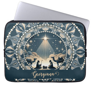 Housse Pour Ordinateur Portable Nom personnalisé Star of Wonder Nativité Dot Manda