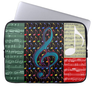 Housse Pour Ordinateur Portable notes de musique motif mixte