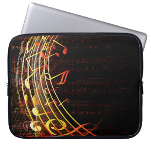 Housse Pour Ordinateur Portable Notes musicales Abstraites Arrière - plan Portabl