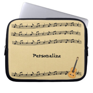 Housse Pour Ordinateur Portable Notes musicales et guitare Personnaliser l'ordinat
