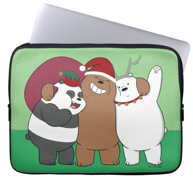 Housse Pour Ordinateur Portable Nous Ours Nus - Bonnes Fêtes (Devant)