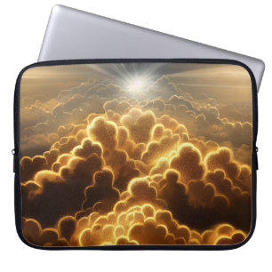 HOUSSE POUR ORDINATEUR PORTABLE NUAGES DE TEMPÊTE EN OR AVEC ÉTOILE DE ROULEMENT