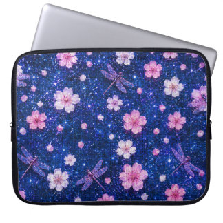 Housse Pour Ordinateur Portable Nuit de fleur de cerisier de rêve avec Drago