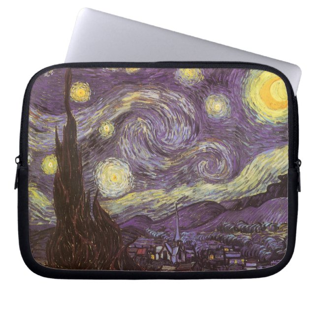 Housse Pour Ordinateur Portable Nuit étoilée par Vincent van Gogh, Art Vintage (Devant)