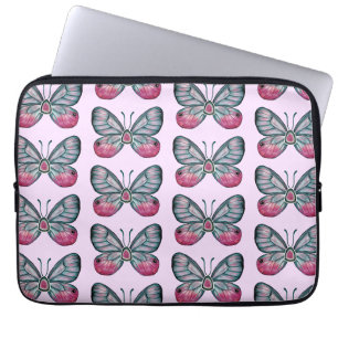 Housse Pour Ordinateur Portable Octobre Pink verre papillon Motif Design