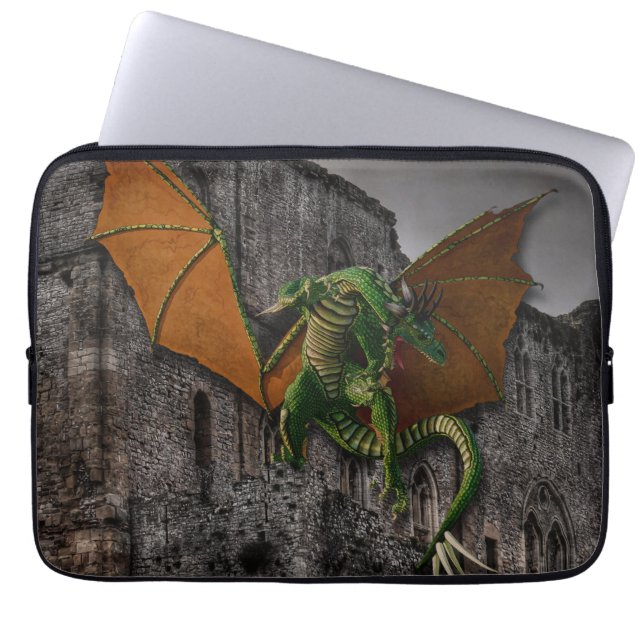 Housse Pour Ordinateur Portable Oeuvre d'Imaginaire Dragon & Castle (Devant)