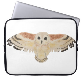 Housse Pour Ordinateur Portable Oiseau d'aquarelle de la Chouette des Marais