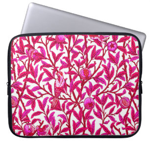 Housse Pour Ordinateur Portable Oiseau et grenade Art Nouveau, rose Fuchsia