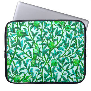 Housse Pour Ordinateur Portable Oiseau et grenade Art Nouveau, Turquoise & Aqua