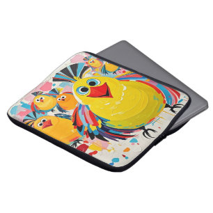 Housse Pour Ordinateur Portable Oiseaux coloré art abstrait gras géant mignon drôl