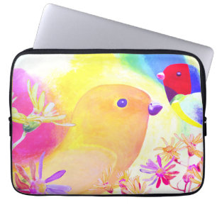 Housse Pour Ordinateur Portable Oiseaux Tie-Dye Brillants
