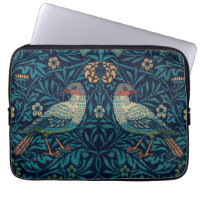 Oiseaux William Morris. Motif vintage animal bleu