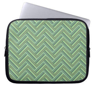 Housse Pour Ordinateur Portable Olive green stripes double weave