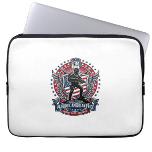 Housse Pour Ordinateur Portable Opérateur de liberté patriotique silhouette insign