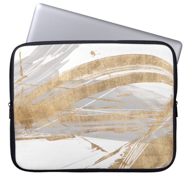 Housse Pour Ordinateur Portable Or et gris (Devant)