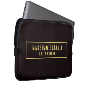Housse Pour Ordinateur Portable Or & Noir Minimaliste Moderne Professionnel