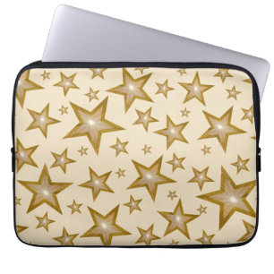 Housse Pour Ordinateur Portable "Or" Stars en néoprène poche portable 13" crème
