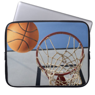 Housse Pour Ordinateur Portable Orange Basketball Sur Le Point De Score Points,