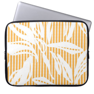 Housse Pour Ordinateur Portable Orange Floral sans couture motif avec backgr rayé