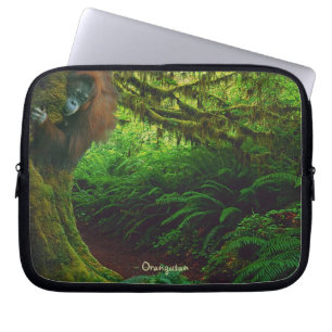 Housse Pour Ordinateur Portable Orangutan en Jeu dans la jungle de Bornéo