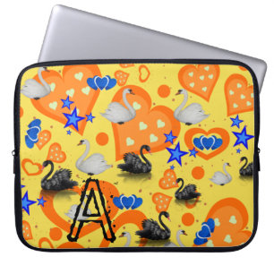 Housse Pour Ordinateur Portable Ordinateur portable Sleeve Cygne Jaune Bleu Étoile