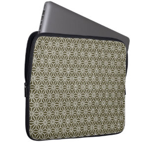Housse Pour Ordinateur Portable Oriental Green Matsuba Asanoha Japon Motif