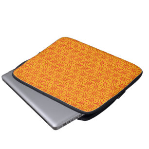Housse Pour Ordinateur Portable Oriental Rouge Jaune Asanoha Japon Motif