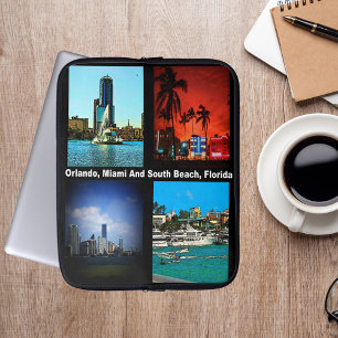 Housse Pour Ordinateur Portable Orlando, Miami, South Beach Collage
