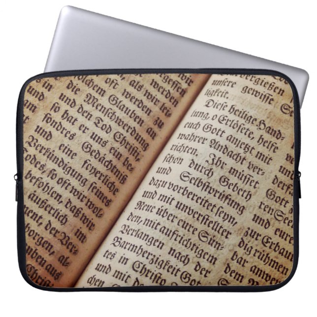 Housse Pour Ordinateur Portable Page du livre biblique écriture texture (Devant)