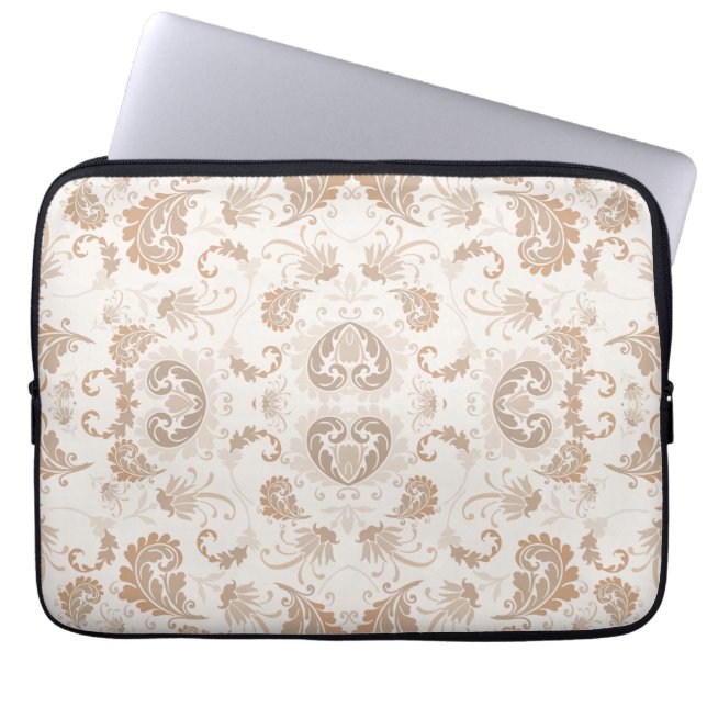 Housse Pour Ordinateur Portable Paisley en beige esthétique moderne Tan Brown (Devant)