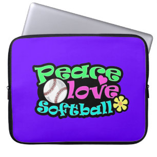 Housse Pour Ordinateur Portable Paix, amour, le base-ball
